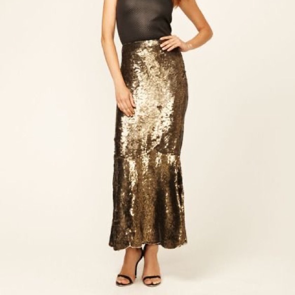 GRYPHON gold sequin mermaid maxi skirt - Picture 7 of 9